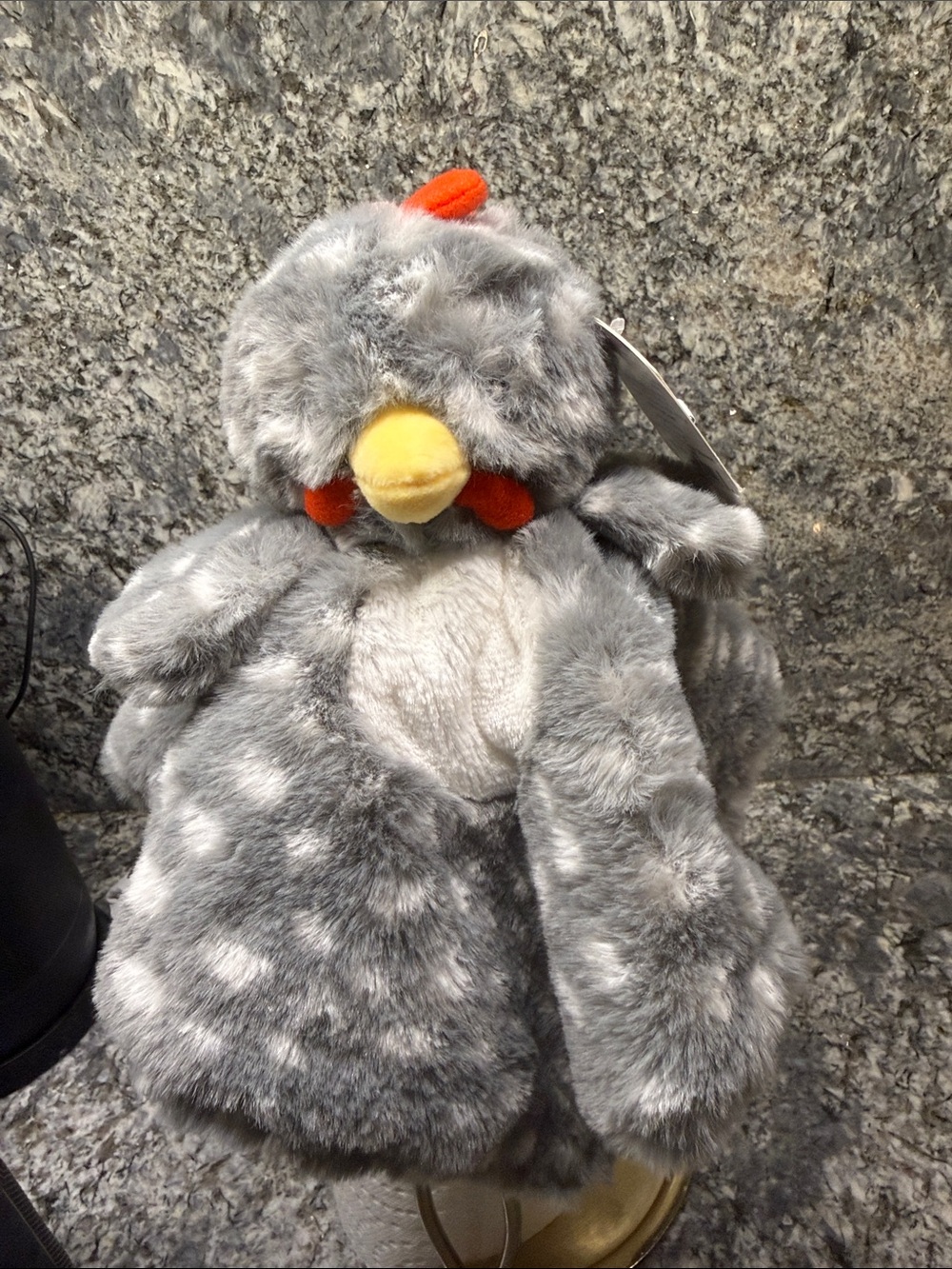Plush Gray Chicken Stuffed Animal - Soft Cuddly Kids Toy